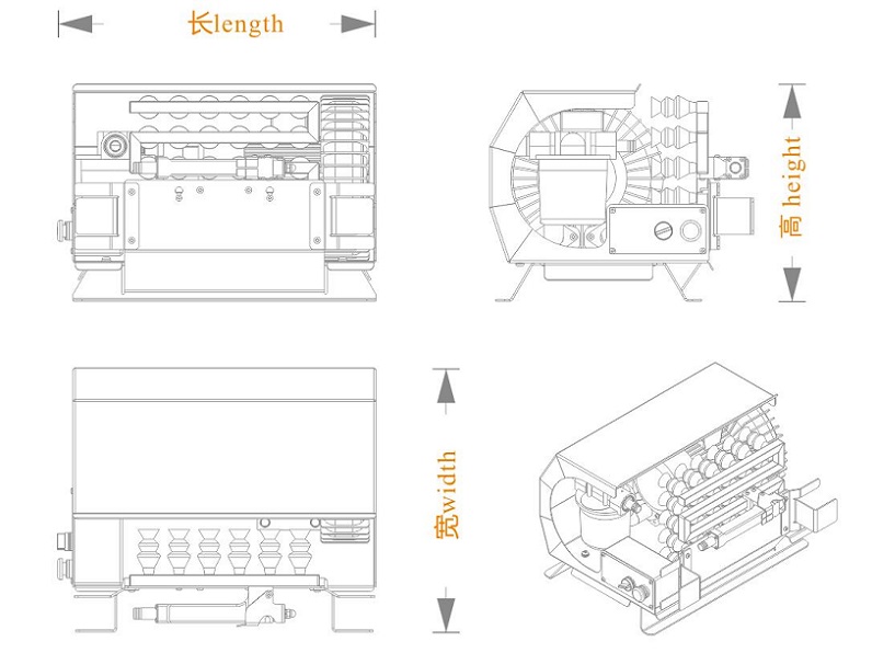真空吸盤上蛋機(jī)（長(zhǎng)寬高）尺寸圖